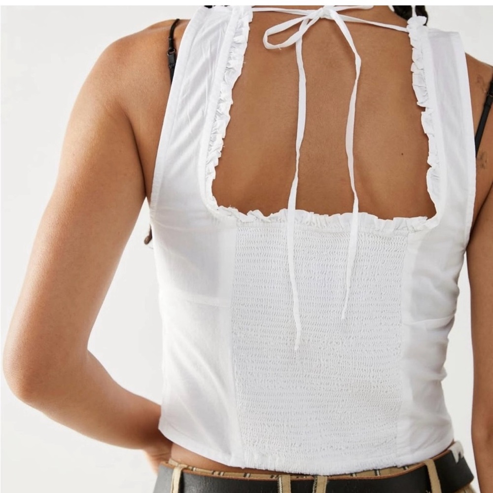 Free People Amelia Hook and Eye
Corset White Cotton Cropped Top NWT - Picture 3 of 7